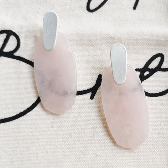 Alicia Bonnie Earrings - Cathy - Rose Quartz Silver - Picture 3 of 3